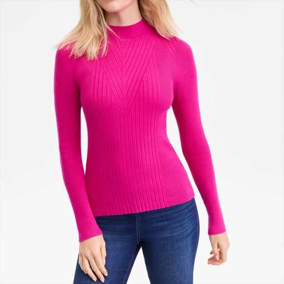 Women's Detail Ribbed Mock Neck Sweater - Picture 1 of 5